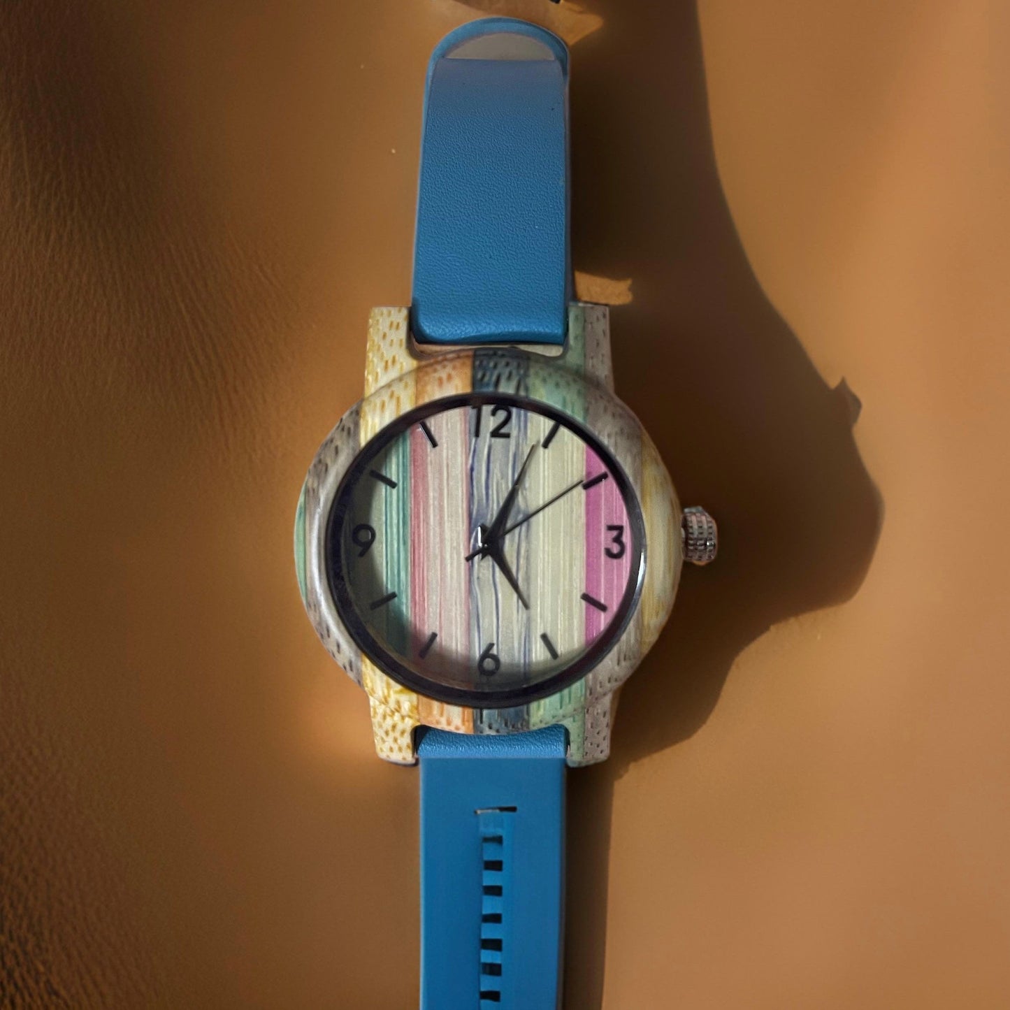 Reloj Bambú Cuero Mujer 016